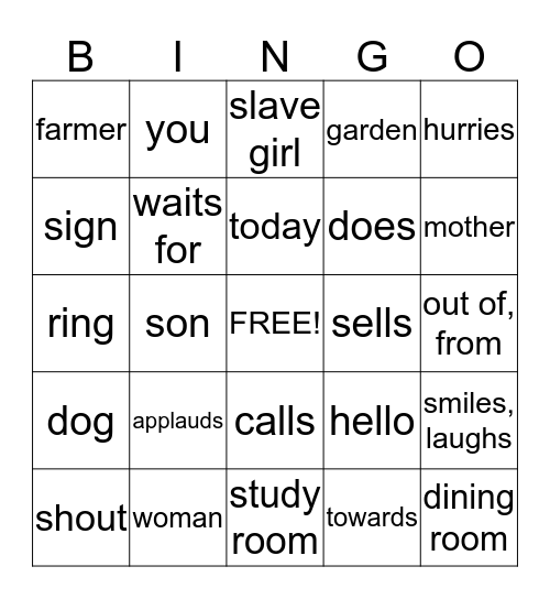 Latin Review Stages 1-5 Bingo Card