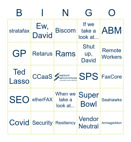 IIS All Company Meeting | 2021 Bingo Card