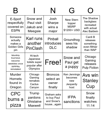 CPC's 2021 Bingo Card