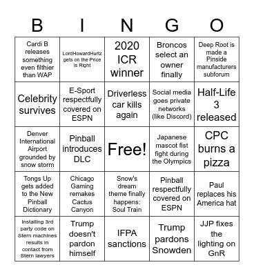 CPC's 2021 Bingo Card