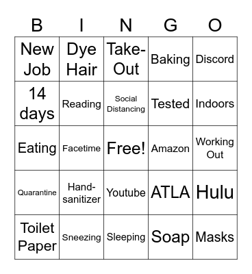 Quarantine Bingo! Bingo Card
