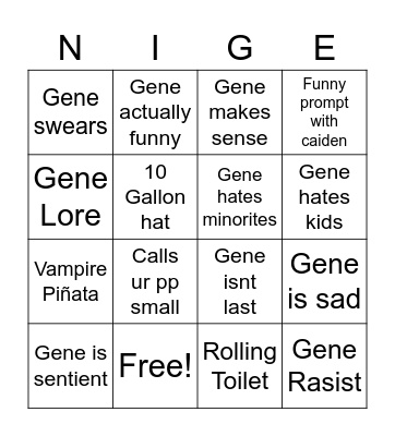 Gene Bingo Card