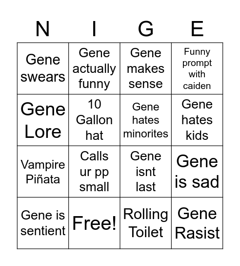 Gene Bingo Card