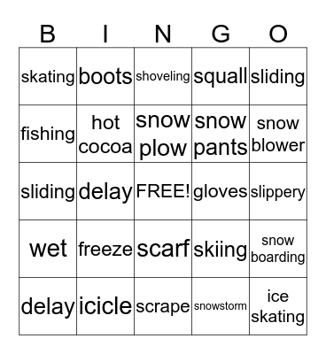 It's Cold Outside Bingo Card