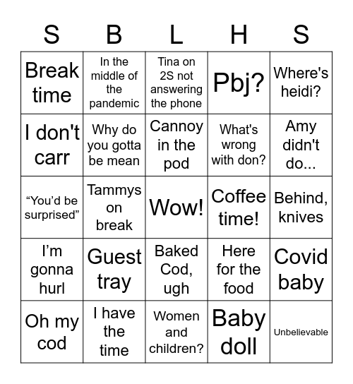 SBL Bingo V3 Bingo Card