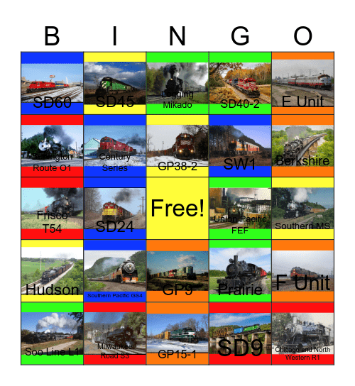 Railway Lines in Wisconsin Bingo Card