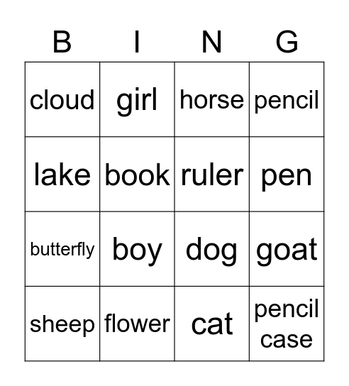 ET1 unit 1-4 Bingo Card