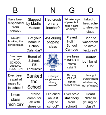 THE HBK BINGO Card