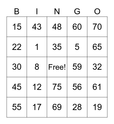 BINGO PARA SA LOAD Bingo Card