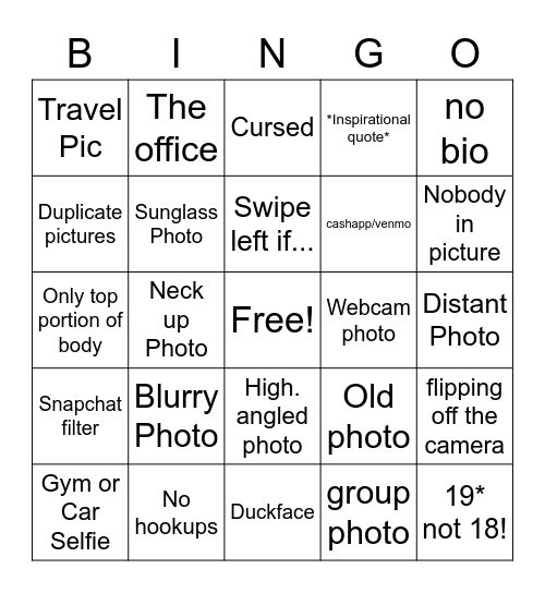 Bumble Bingo Card