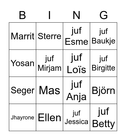 Bingo groep 3 Bingo Card