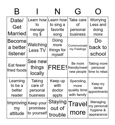 2015 Bingo Card