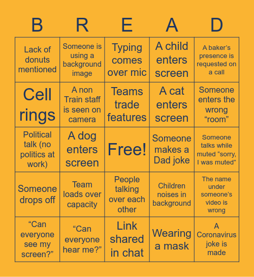 PI 3 Rolling Scones Bingo Card