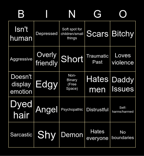Salem's Character Bingo Card