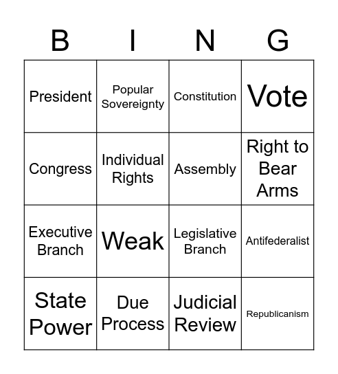 CONSITUTION CHALUPA Bingo Card