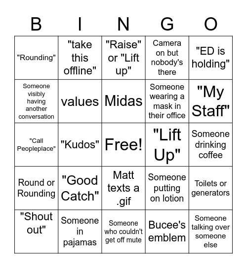 Safety Huddle Bingo Card