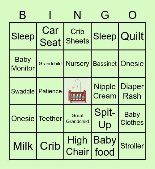 Virtual Baby Shower BINGO! Bingo Card