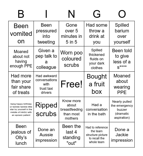 BHRUT BINGO Card