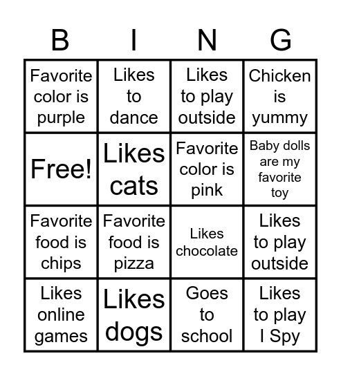 Get to Know You Bingo Card