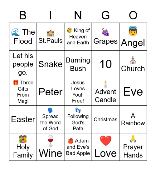 Bible Bingo! Bingo Card