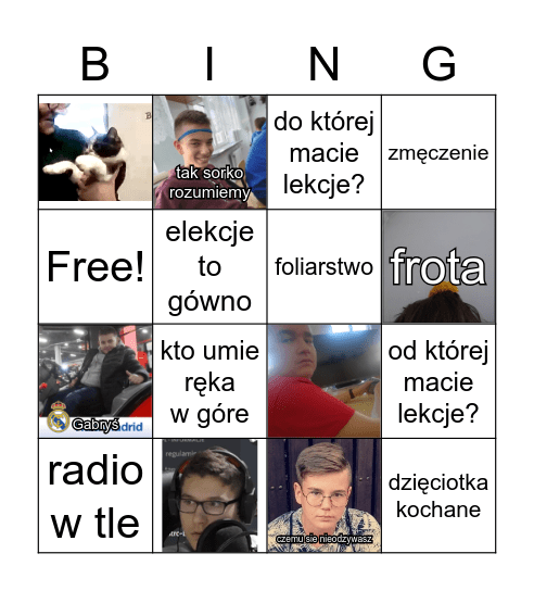 TKM Bingo Card