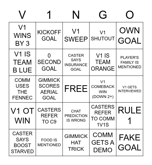 V1NGO 1/23 Bingo Card
