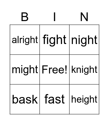 February Week 1 Bingo Card