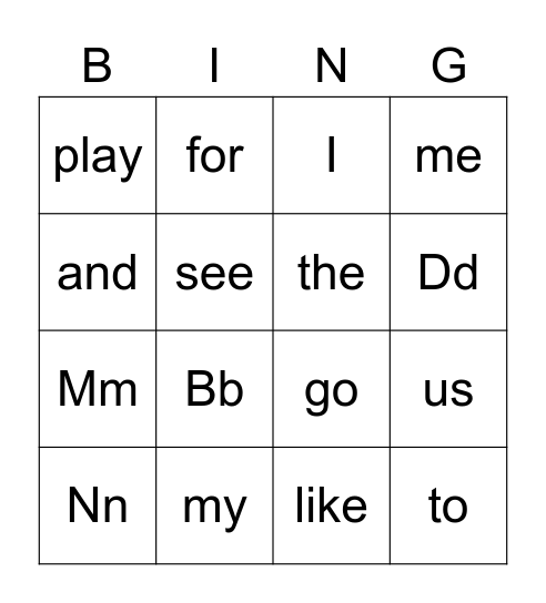 BINGO Weeks 1-9 Bingo Card