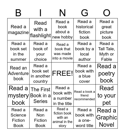 Winter Reading  Bingo Card