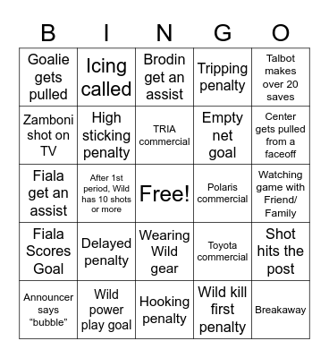 Wild Bingo! Bingo Card