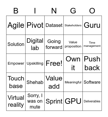 Jargo! Bingo Card