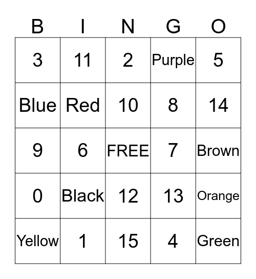 Easy # Bingo Card