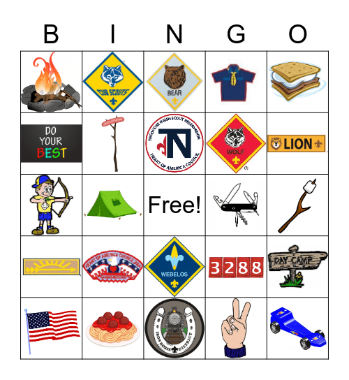 Cub Scout Bingo Card