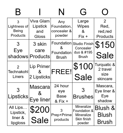 MAC  Bingo Card