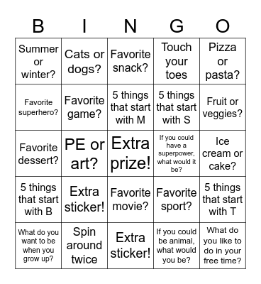 BINGO Card