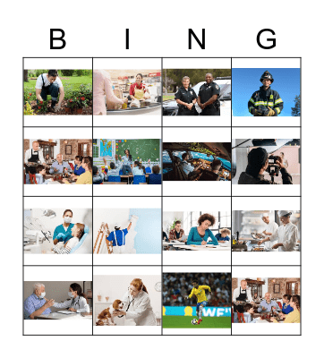 Occupations/ Jobs Bingo Card