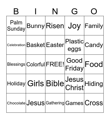 Easter Bingo Card