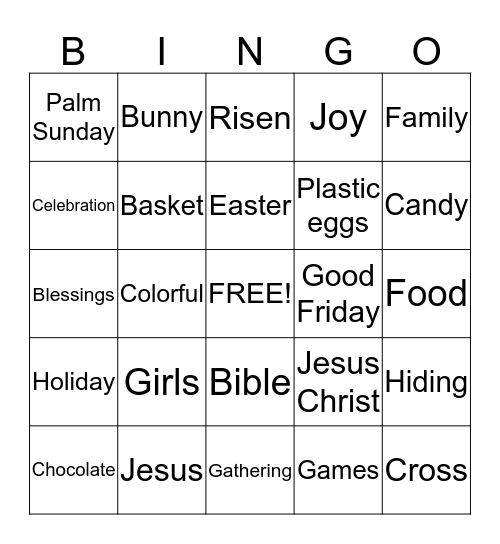 Easter Bingo Card