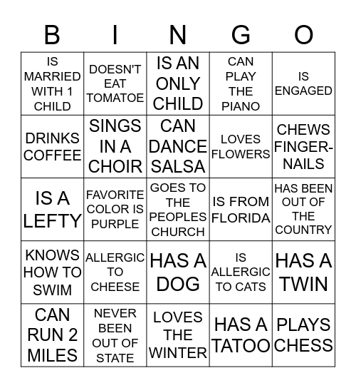 The Ladies Room  Bingo Card