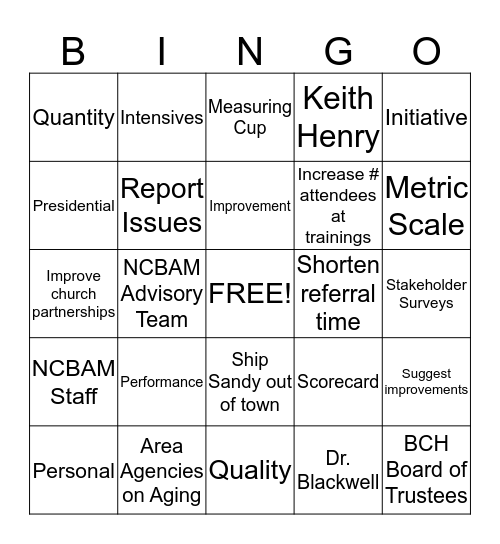 PQI Bingo Card