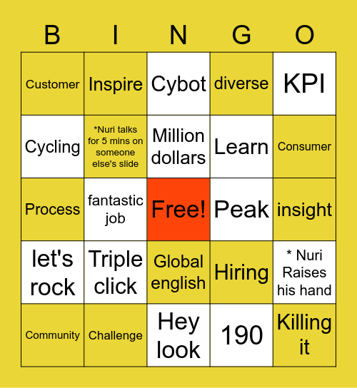 Nuri's Bingo Card