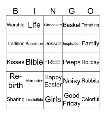Easter Bingo Card