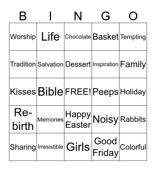 Easter Bingo Card