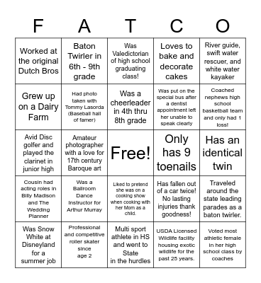 Do I know you? Bingo Card