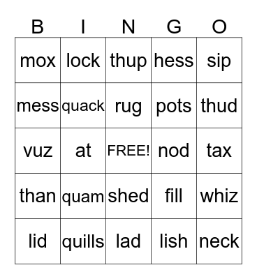 Wilson 1.1-1.6 Bingo Card