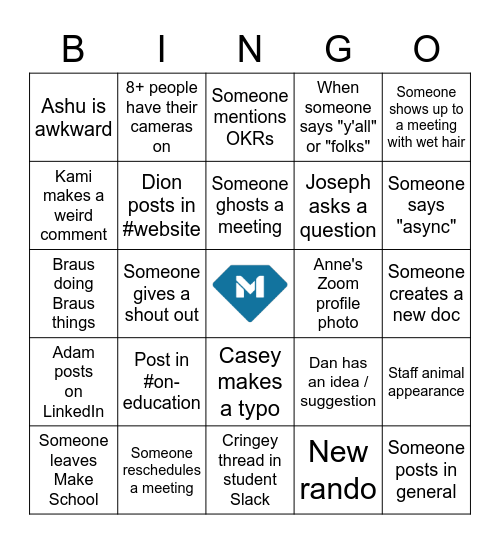 What's in your cup? Bingo Card