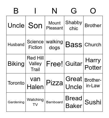 Ed's Birthday BINGO card 2 Bingo Card