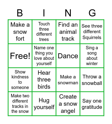 Winter Bingo Card