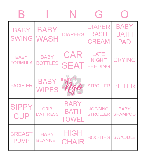 Baby Ngo Bingo Card