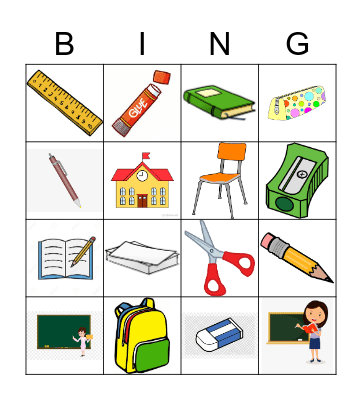 School Bingo Card